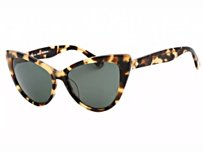 Kate Spade Karina Dark Havana Cat Eye Frame / Green Lenses Sunglasses