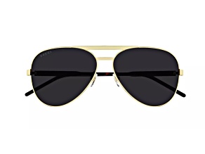 Gucci Gold Tone and Havana Frame / Gray Lens Aviator Sunglasses