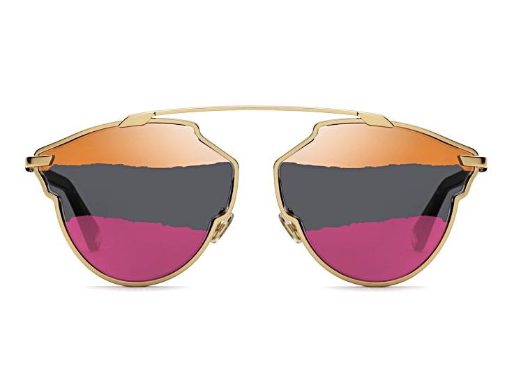 Christian Dior SoReal Gold Tone and Tortoise Frame / Pink, Black