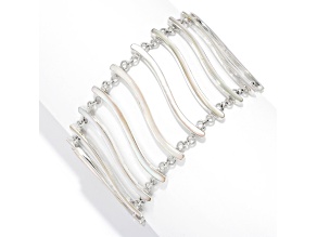 Silver Treasures by Samuel B. Mother-Of-Pearl Sterling Silver Accordion Bracelet