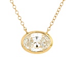 Certified Oval White Lab-Grown Diamond F VS1 14K Yellow Gold Solitaire Necklace 2.00ct