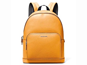Michael Kors Cooper Large Pebbled Leather Commuter Backpack in Golden Rod