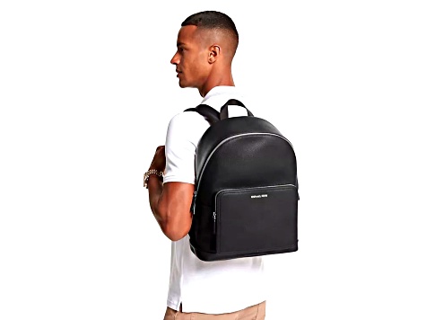 Michael Kors Cooper Large Pebbled Leather Commuter Backpack in Black