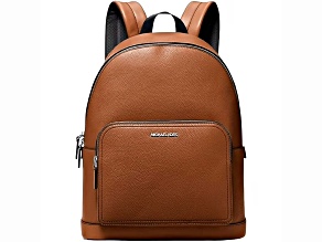 Michael Kors Cooper Large Pebbled Leather Commuter Backpack in Luggage