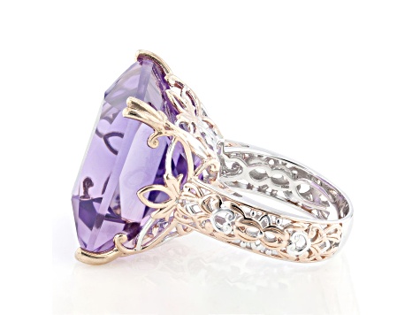 Purple Amethyst Rhodium & 18K Rose Gold Over Palladium
