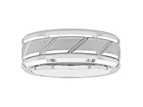 Tungsten Comfort™ 8MM Tungsten White Slant Band