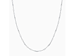 Sterling Silver Dainty Rectangle 2MM Paperclip Link Adjustable Slider Chain