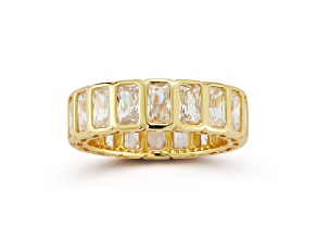 Rachel Zoe 14K Yellow Gold Over Silver Radiant Cut Cubic Zirconia Eternity Band Ring 10.45ctw