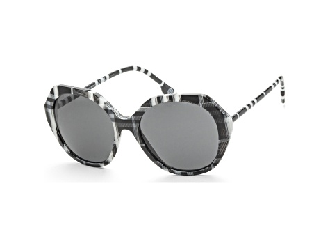 Burberry Women's Vanessa 55mm Checker Black and White Sunglasses