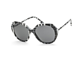 Burberry Women's Vanessa 55mm Checker Black and White Sunglasses | BE4375-400487