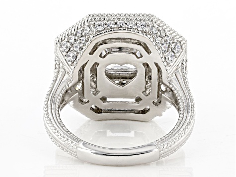 Judith Ripka 8.60ctw Bella Luce® Diamond Simulant Rhodium Over Sterling Silver Cocktail Ring