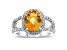 Citrine and Diamond 14k White Gold Halo Split Shank Ring 3.60ctw