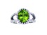 Peridot and Diamond 14k White Gold Halo Split Shank Ring 3.60ctw