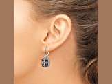 Sterling Silver Antiqued with 14K Accent Diamond and Garnet Earrings