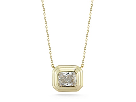 Rachel Zoe 14K Yellow Gold Over Sterling Silver Bezel Set Pendant Necklace with Cubic Zirconia