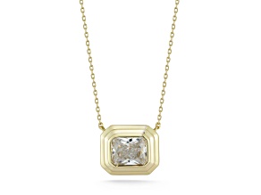 Rachel Zoe 14K Yellow Gold Over Sterling Silver Bezel Set Pendant Necklace with Cubic Zirconia
