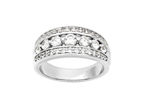 Lab Created White Sapphire Sterling Silver Anniversary Band 1.63ctw