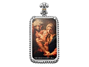 Silver Treasures by Samuel B. 1oz Colorized Holy Family Silver Ingot &18k Gold Accent Enhancer