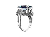 Mystic Blue Topaz Sterling Silver Ring 5.58ctw