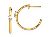 14K Yellow Gold Lab Grown Diamond SI1/SI2, G H I, Hoop Earrings