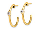 14K Yellow Gold Lab Grown Diamond SI1/SI2, G H I, Hoop Earrings