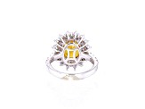 5.11 Ctw Yellow Sapphire and 1.50 Ctw Diamond Ring in 14K WG