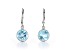 Sky Blue Round Topaz Sterling Silver Earrings 6.5ctw