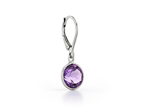 Purple Round Amethyst Sterling Silver Earrings 4ctw - 1Y4SRB | JTV.com