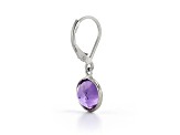 Purple Round Amethyst Sterling Silver Earrings 4ctw