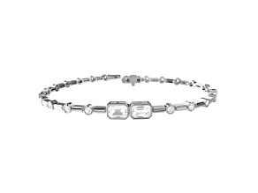 14k White Gold 2.25ctw Radiant Cut Lab Grown Diamond Bangle Bracelet 7"
