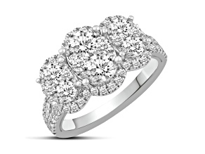 Diamond 14K White Gold Composite Bridal Ring I Color I1 Clarity, IGI Certified, 1.75ctw