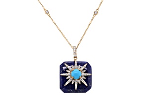 14K Yellow Gold Turquoise Pendant