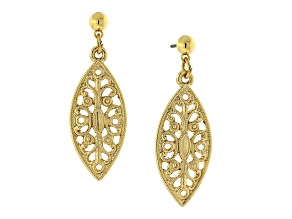 1928 Jewelry Gold Tone Filigree Drop Earrings