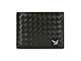 Braided Black Leather Eagle Wallet
