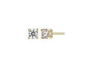 Moissanite 14k Yellow Gold Over Silver Stud Earrings 0.46ctw DEW