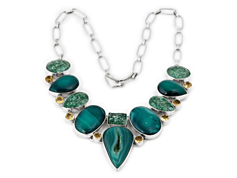 Drusy Agate Sterling Silver Necklace