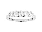 Oval White Lab-Grown Diamond F-G SI 14kt White Gold 5-Stone Band Ring 1.00ctw