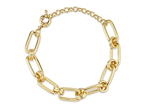 Rachel Zoe 14K Gold Over Brass Open Rectangular Double Link