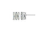 Emerald Cut Moissanite Platineve Stud Earrings 5.04ctw DEW