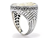 Silver Treasures by Samuel B. Sterling Silver & 18k Yellow Gold Dragon Medallion Ring