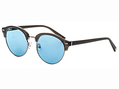 Elton John WOODSTOCK Round Crystal Black Frame / Blue Lenses Sunglasses