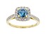 Blue And White Lab-Grown Diamond 14k Yellow Gold Halo Ring 1.50ctw