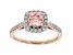 Pink And White Lab-Grown Diamond 14k Rose Gold Halo Ring 1.50ctw