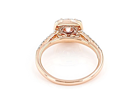 Pink And White Lab-Grown Diamond 14k Rose Gold Halo Ring 1.50ctw