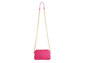 Shiraleah Josephine Straw Mini Shoulder, Pink