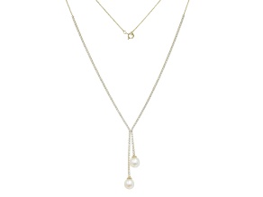 EFFY 14K Yellow Gold 8.5mm Freshwater Pearl and 1.65ctw  Diamond 18 Inch Necklace