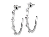 Rhodium Over 14K White Gold Lab Grown Diamond SI1/SI2, G H I, Hoop Earrings