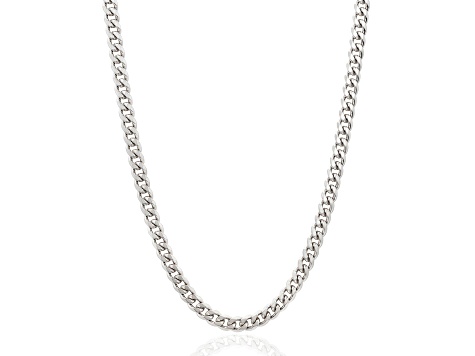 Invicta Jewelry Men's Stainless Steel Curb Chain Necklace (6mm) - 24"