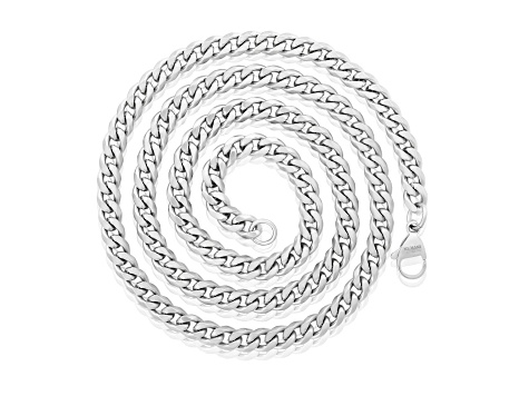 Invicta Jewelry Men's Stainless Steel Curb Chain Necklace (6mm) - 24"