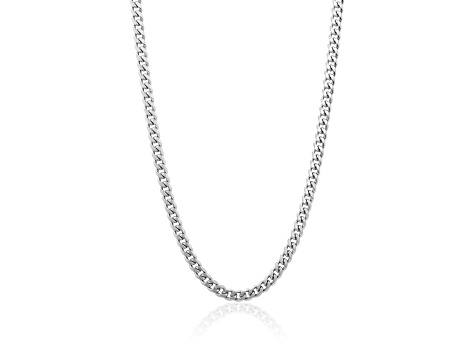 Invicta Jewelry Men's Stainless Steel Curb Chain Necklace (6mm) - 24"